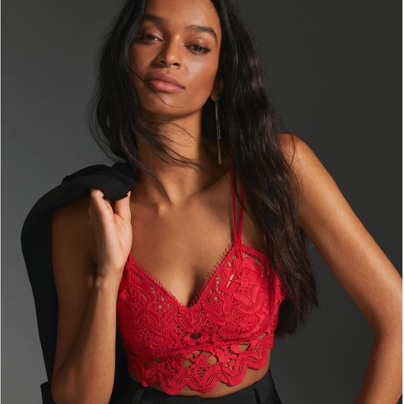 New Anthropologie The Viviette Lace Bra Top light red size M or L ⭐️⭐️⭐️ - Picture 4 of 16